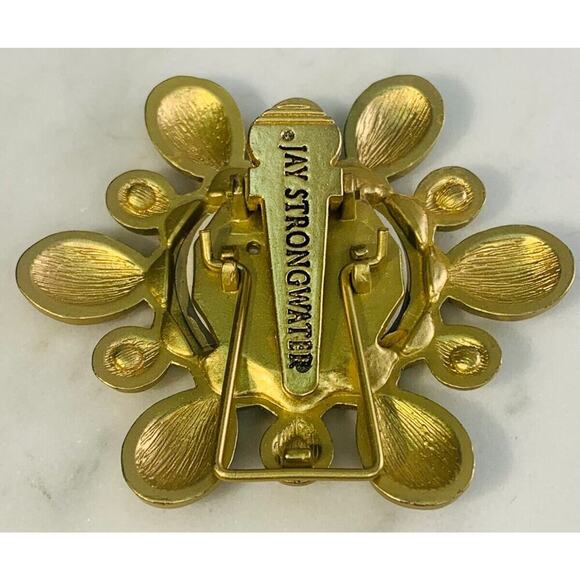 Jay Strongwater Neiman Marcus Swarovski Crystal Mini Photo Frame Red Gold w Box - Picture 3 of 6